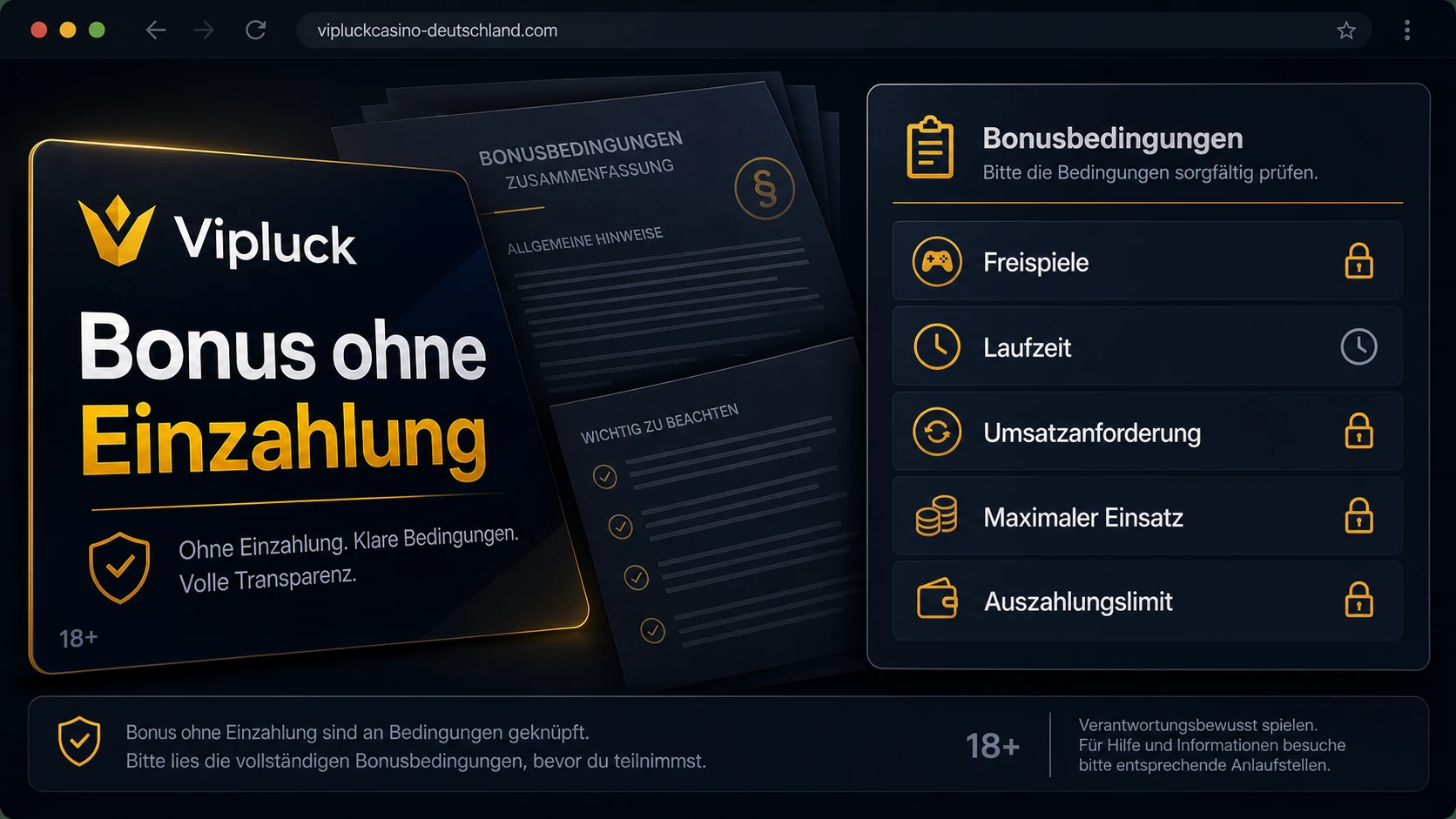 Bedingungen für einen Bonus ohne Einzahlung
