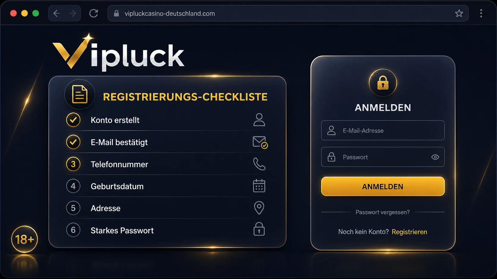Was wird für den Vipluck Login benötigt?